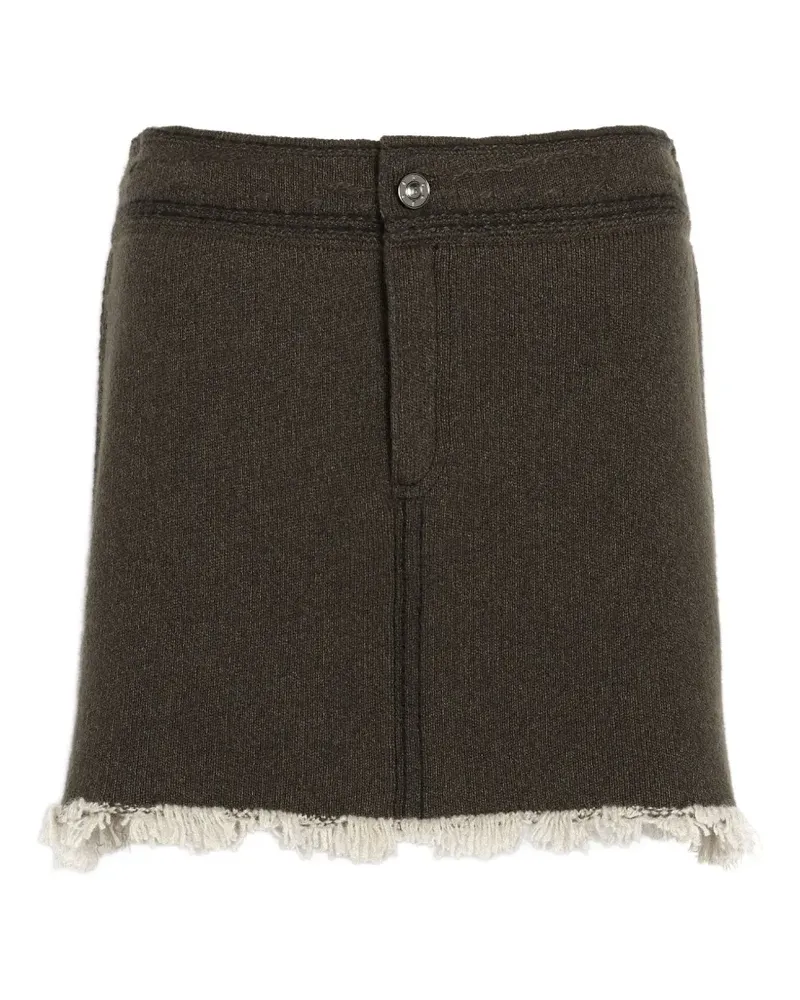 Barrie Jeans-Minirock mit Fransen - Grün Grün