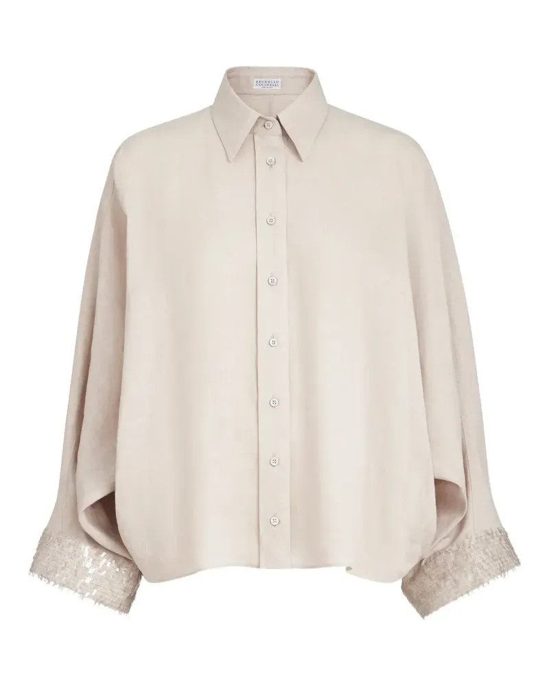Brunello Cucinelli Hemd aus Leinen - Nude Nude