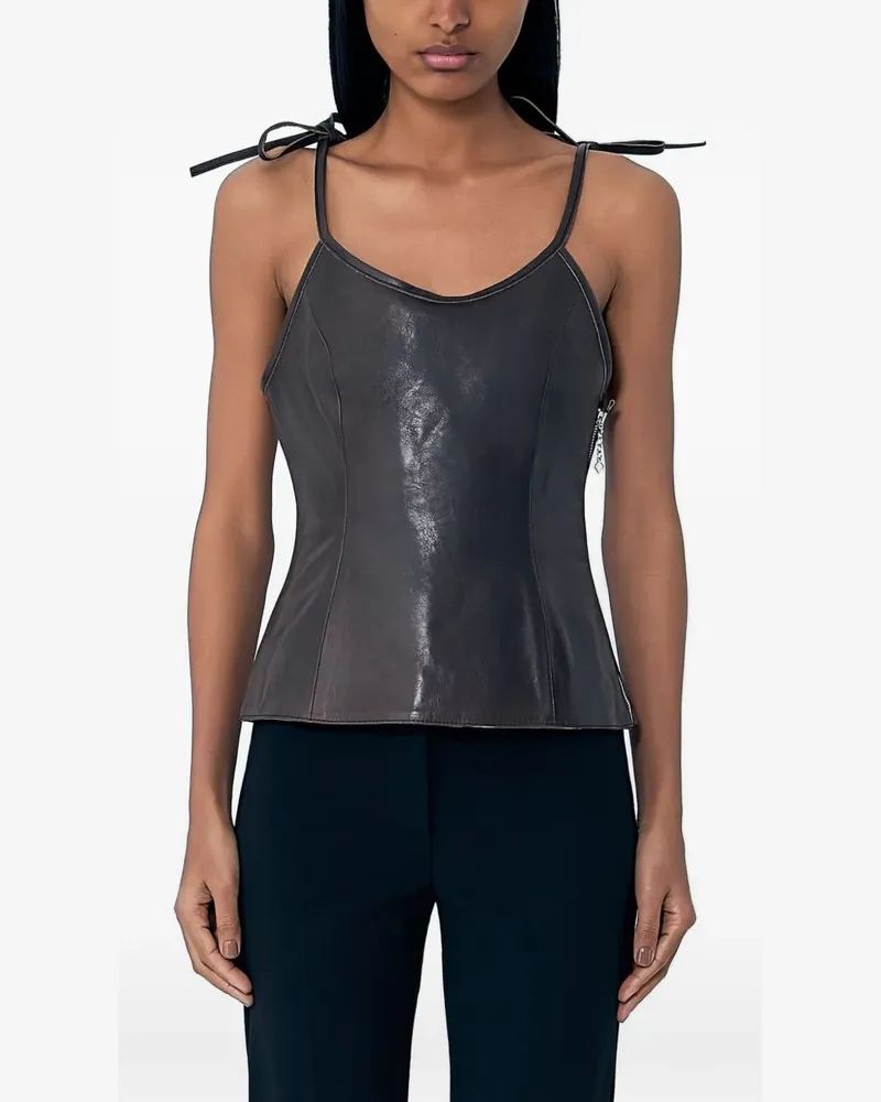 Our Legacy Corsage aus Leder mit Schleifenverschluss - Braun Braun