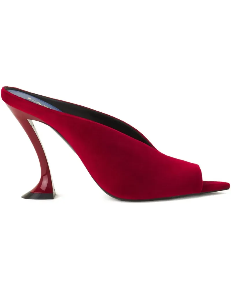 Lanvin Midnight Step Peeptoe-Mules mit Design-Absatz - Rot Rot