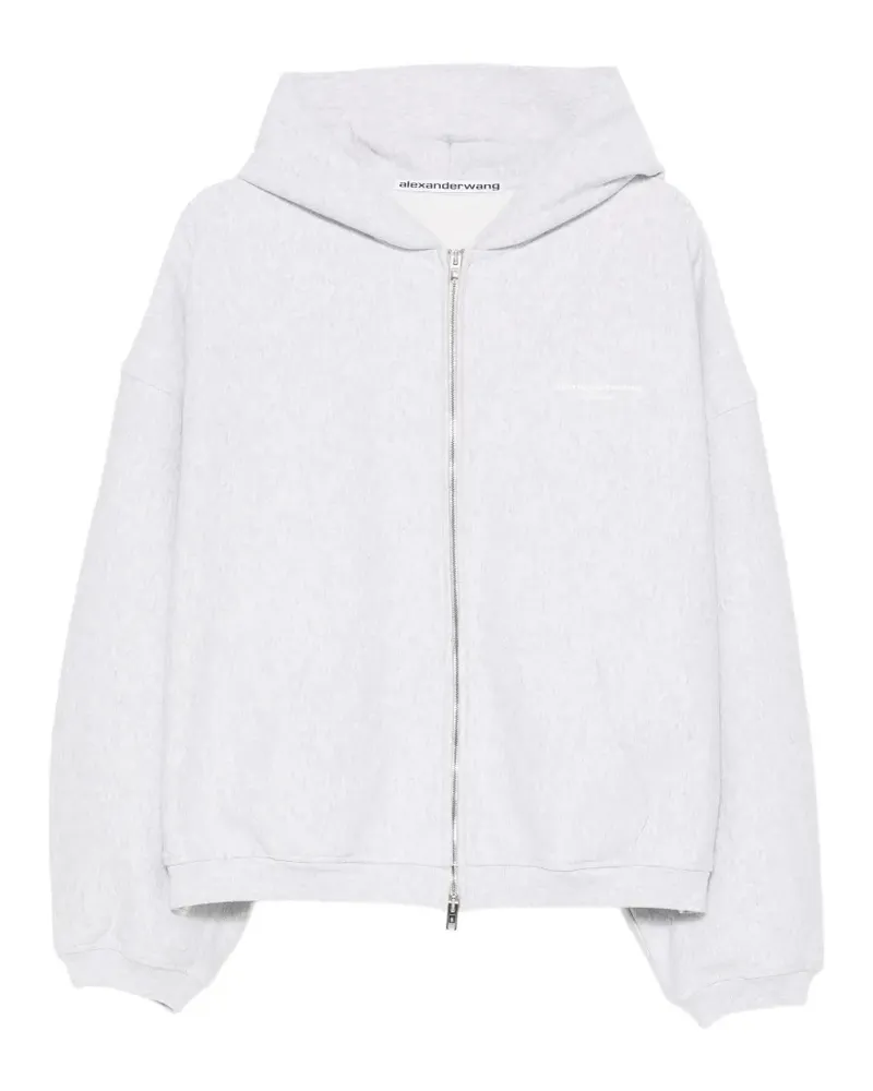 Alexander Wang logo-print zip-up hoodie - Grau Grau