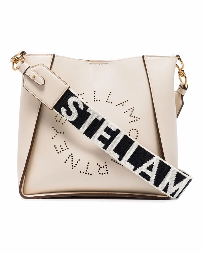 Stella McCartney Mini Schultertasche mit Stella-Logo - Nude Nude
