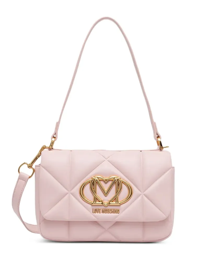 Moschino quilted logo-plaque shoulder bag - Rosa Rosa