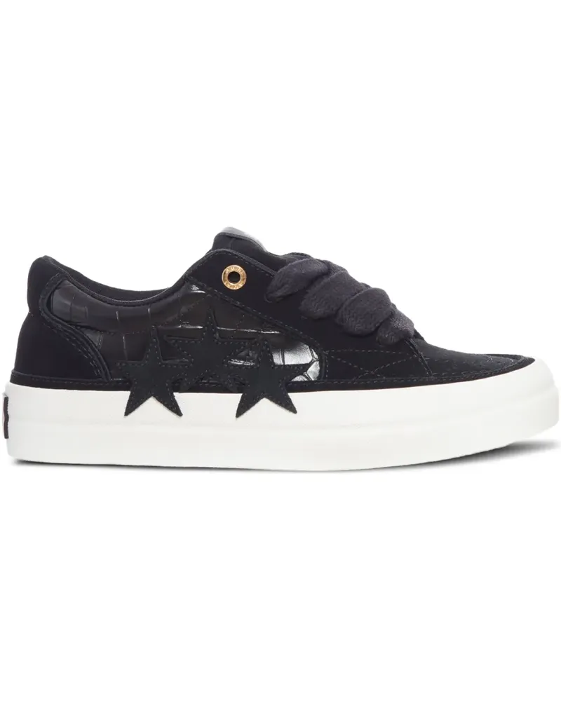 Amiri Sneakers mit Sternen in Kroko-Optik - Schwarz Schwarz