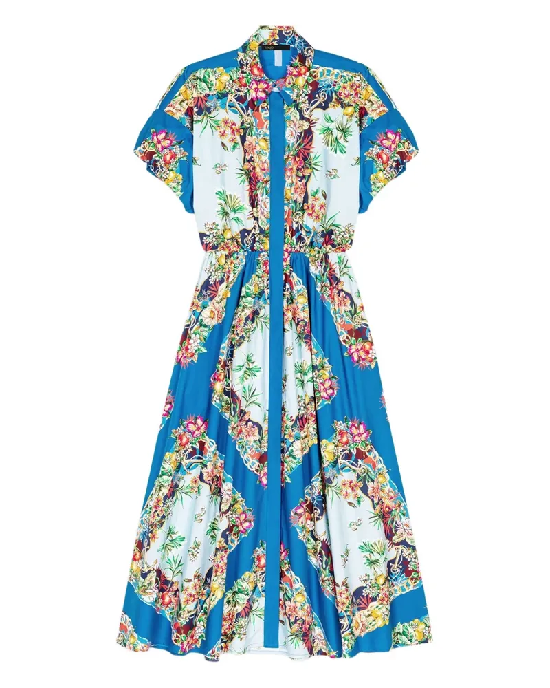 Maje Kleid mit Blumen-Print - Blau Blau