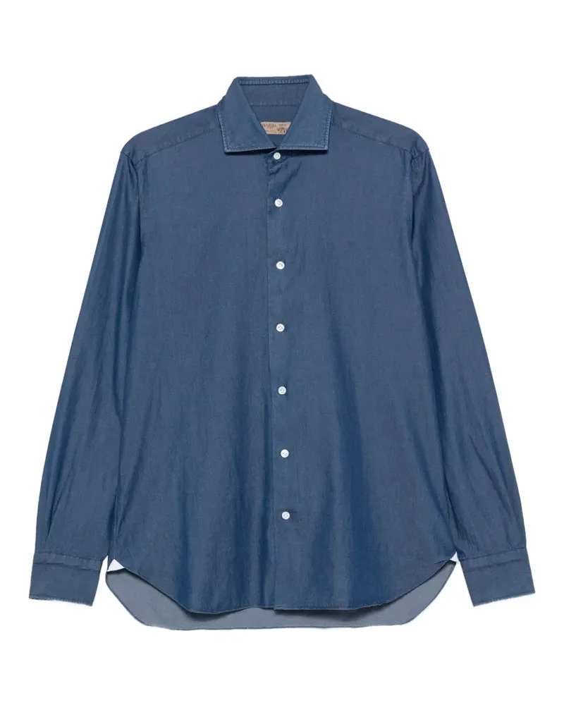 BARBA cutaway-collar long-sleeve shirt - Blau Blau