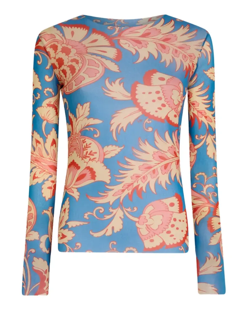 Etro Oberteil mit Blumenmotiv - Blau Blau