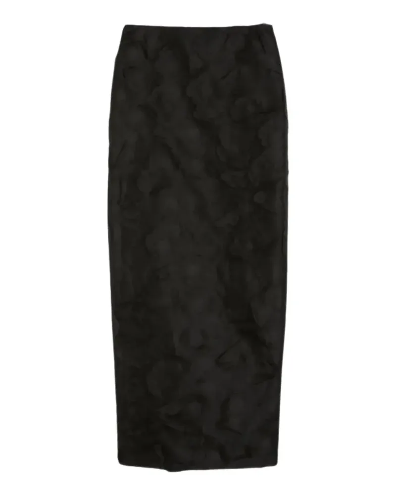 Max Mara Gerüschter Adepto Maxirock - Schwarz Schwarz