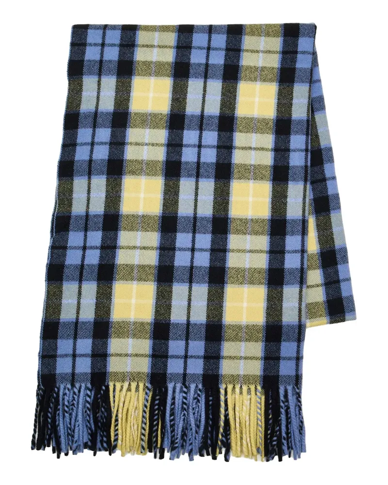 Undercover Karierter Schal mit Fransen - Blau Blau