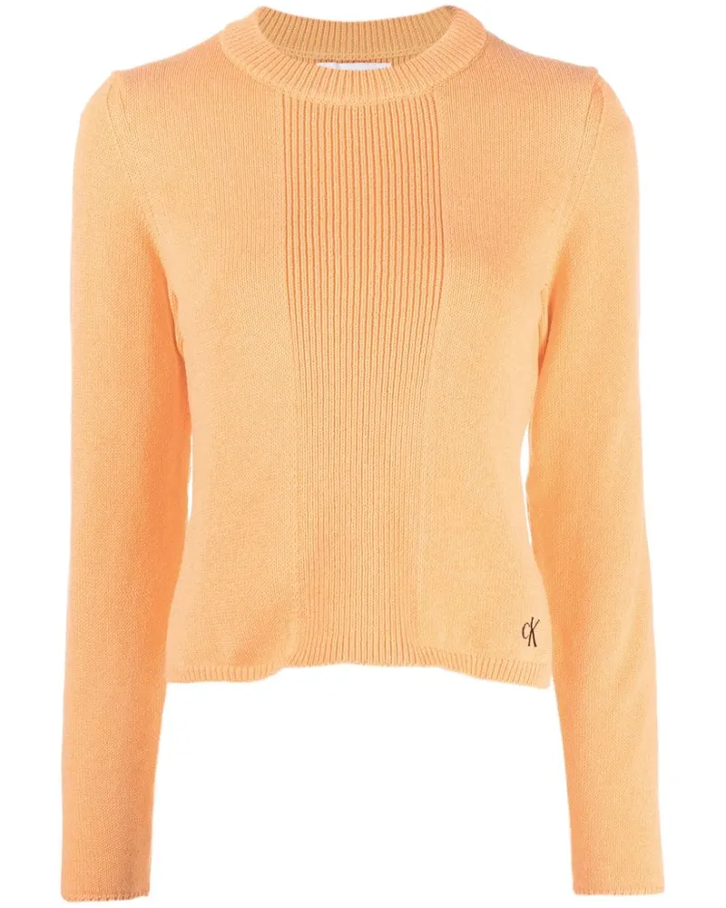 Calvin Klein Gerippter Pullover - Orange Orange