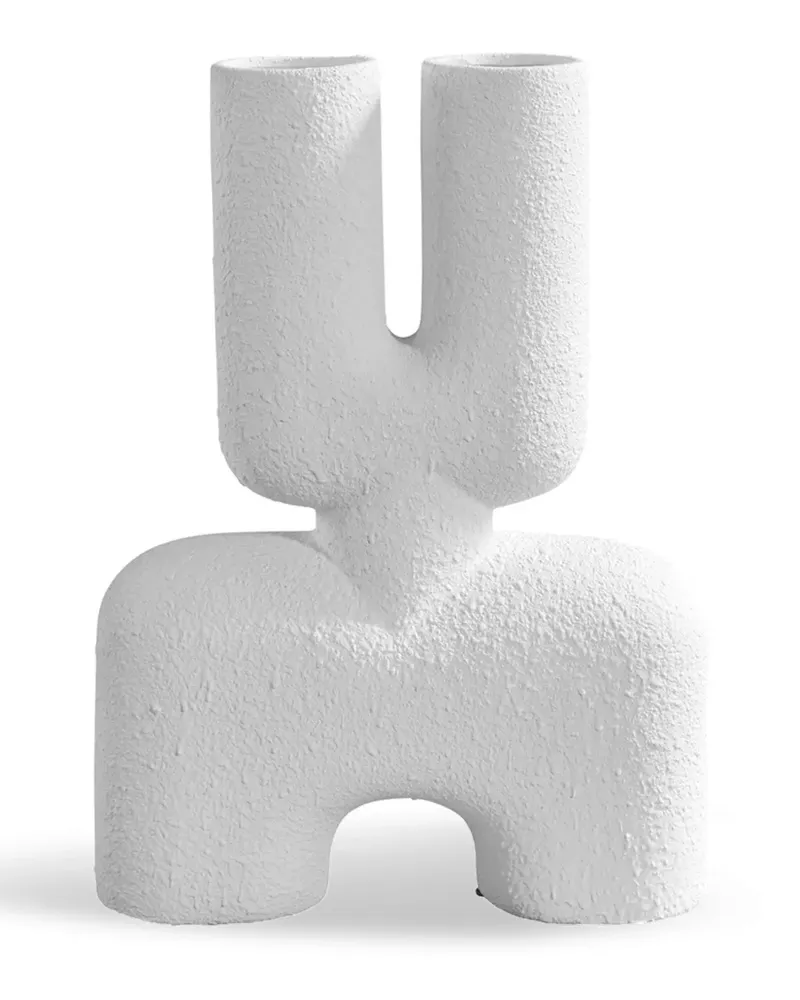 101 Copenhagen Mittelgroße Cobra Double Vase (47cm x 10cm) - Weiß Weiß