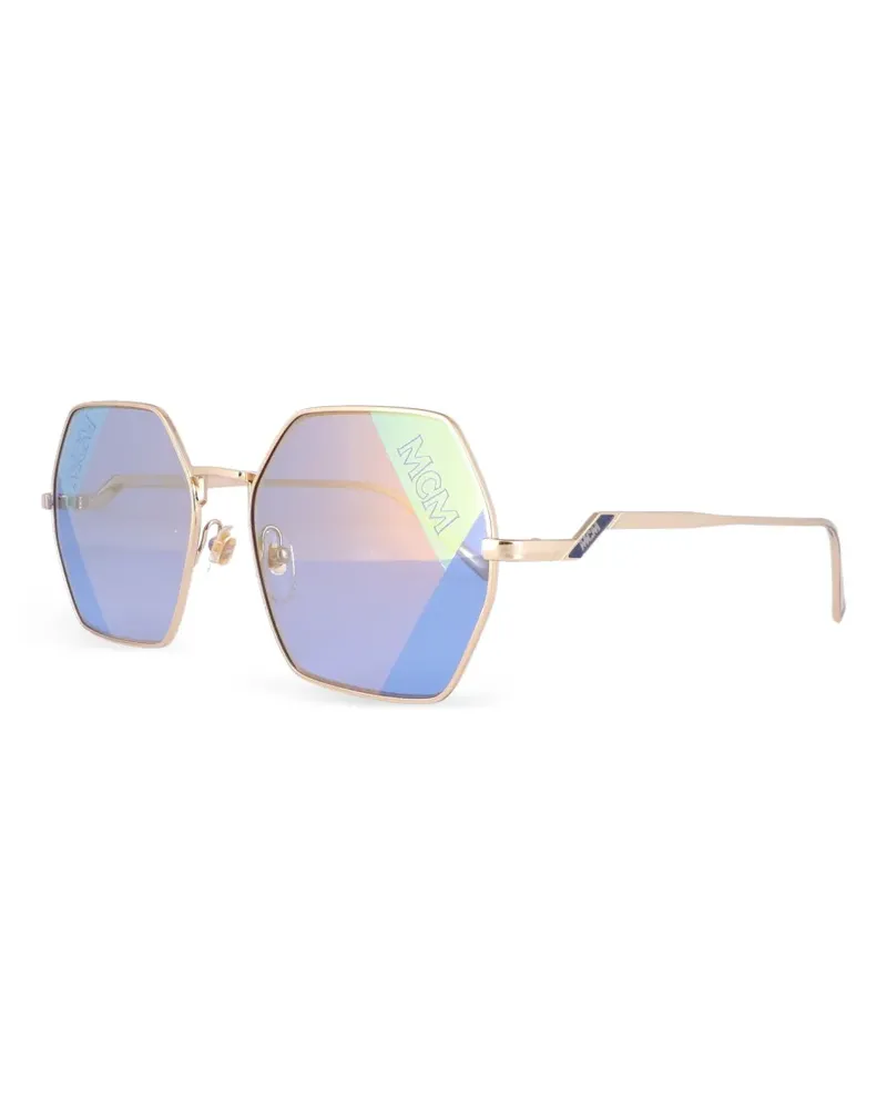 MCM Sonnenbrille mit sechseckigem Gestell - Gold Gold