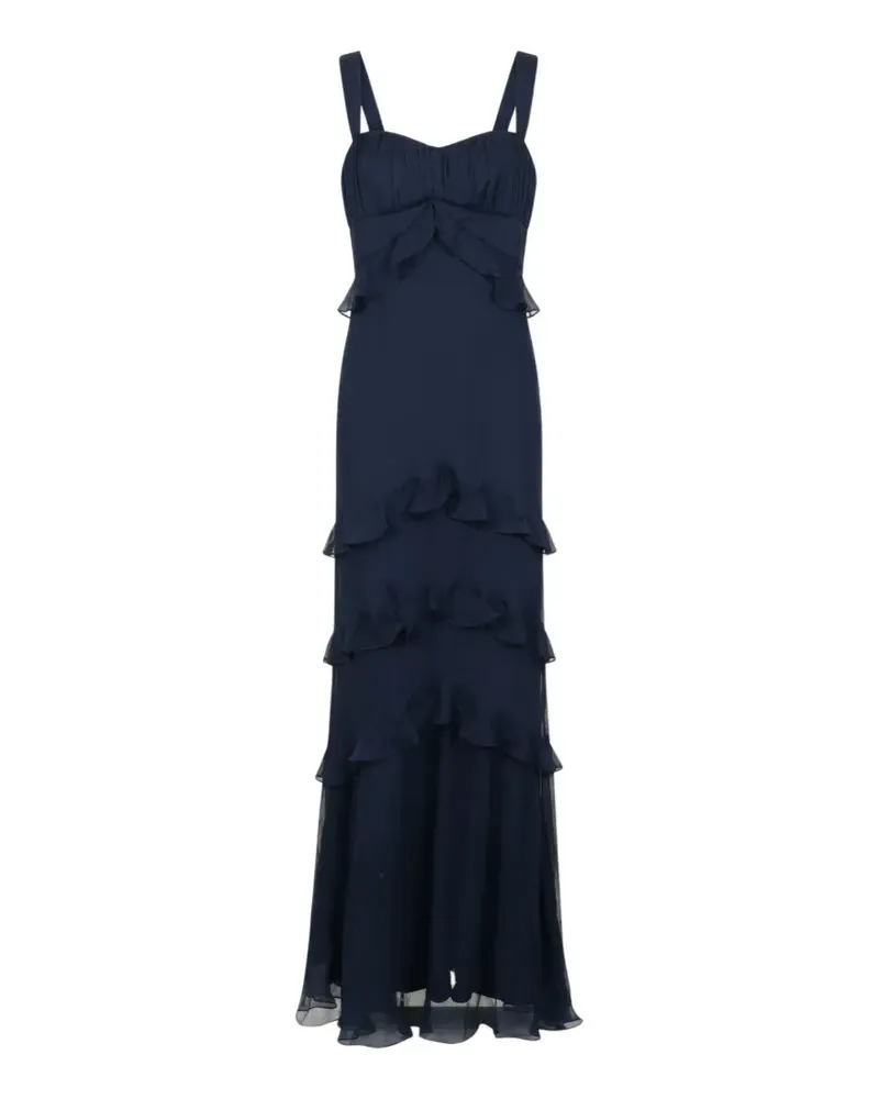 Saloni Maxikleid mit Rüschen - Blau Blau