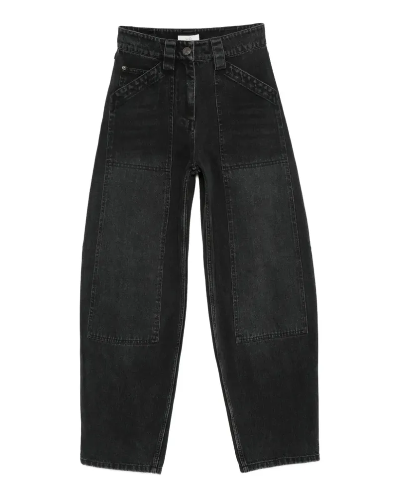 Co High-Waist-Jeans mit Kontrasteinsätzen - Schwarz Schwarz