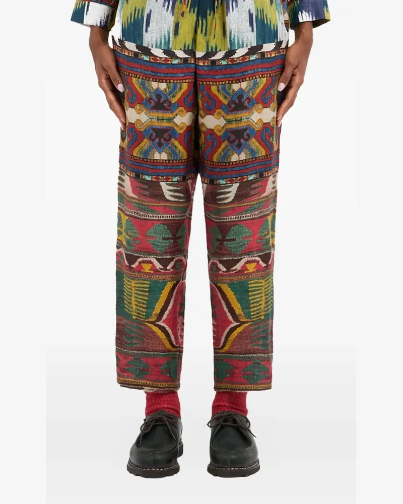 Pierre-Louis Mascia Aloe Hose mit Ikat-Muster - Rot Rot
