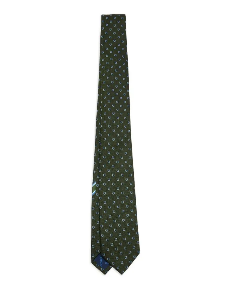 Ferragamo Krawatte mit Gancini-Jacquardmuster - Grün Grün