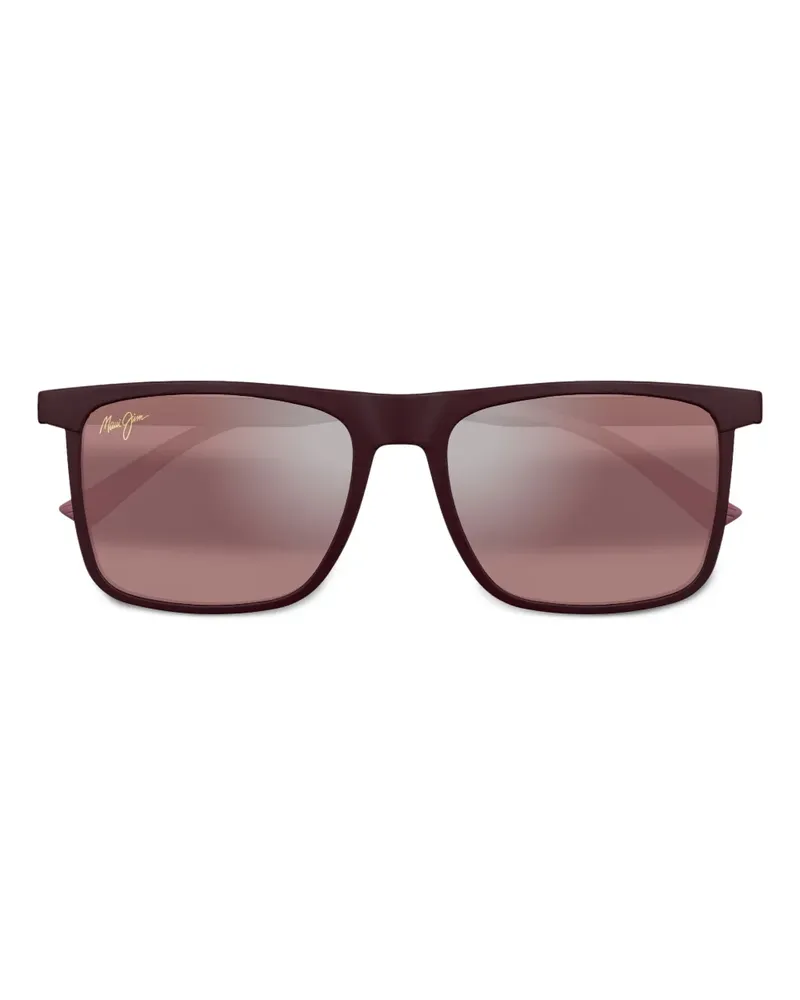 Maui Jim Makamae Sonnenbrille mit eckigem Gestell - Rot Rot