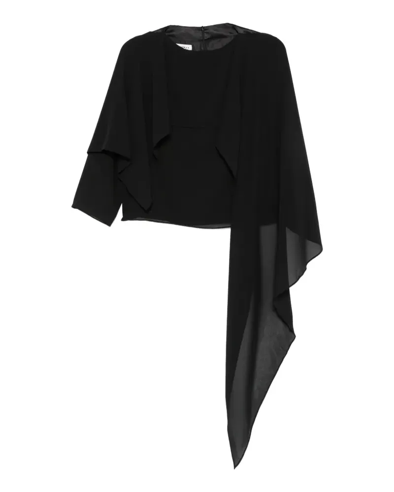 Maison Margiela Asymmetrische Bluse mit drapiertem Einsatz - Schwarz Schwarz