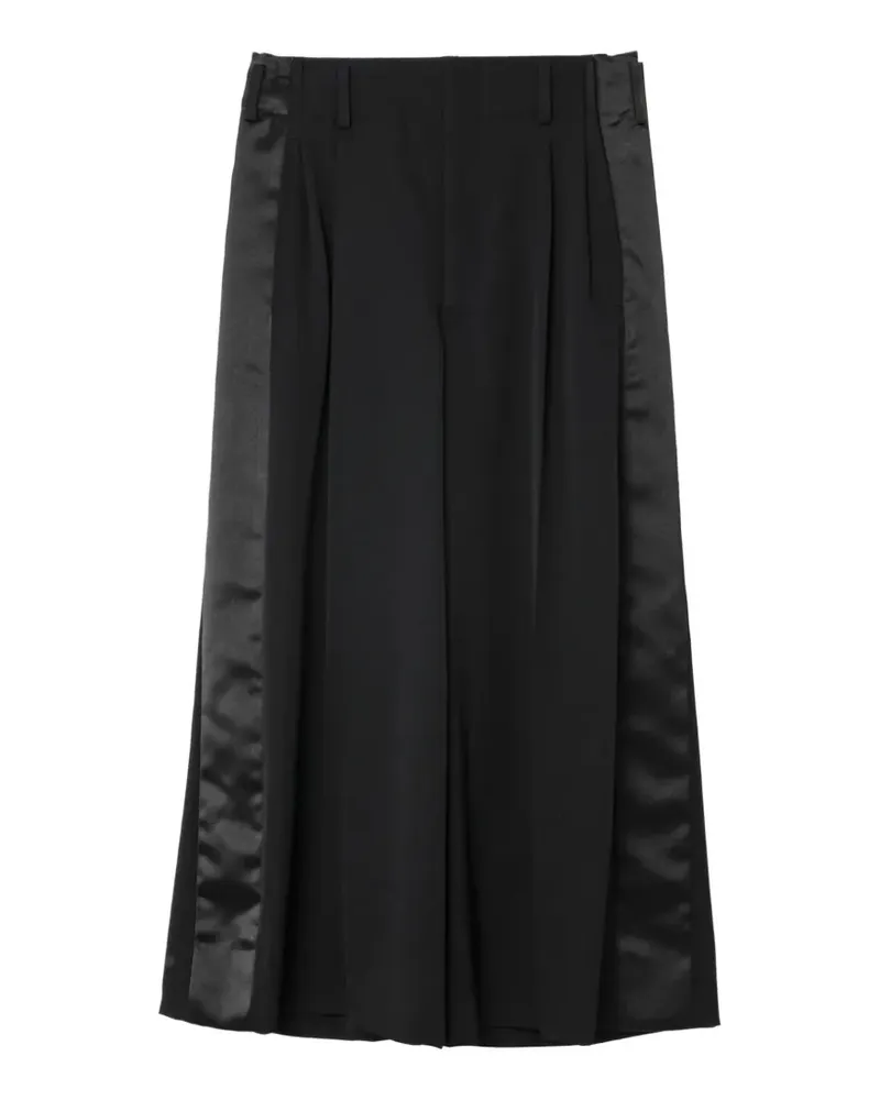 Comme des Garçons satin-panelled pleated trousers - Schwarz Schwarz