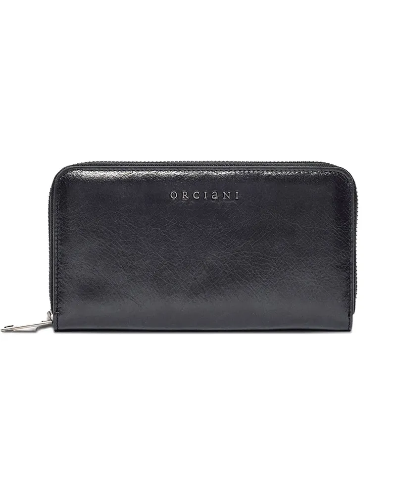 Orciani gotham zipped leather wallet - Schwarz Schwarz
