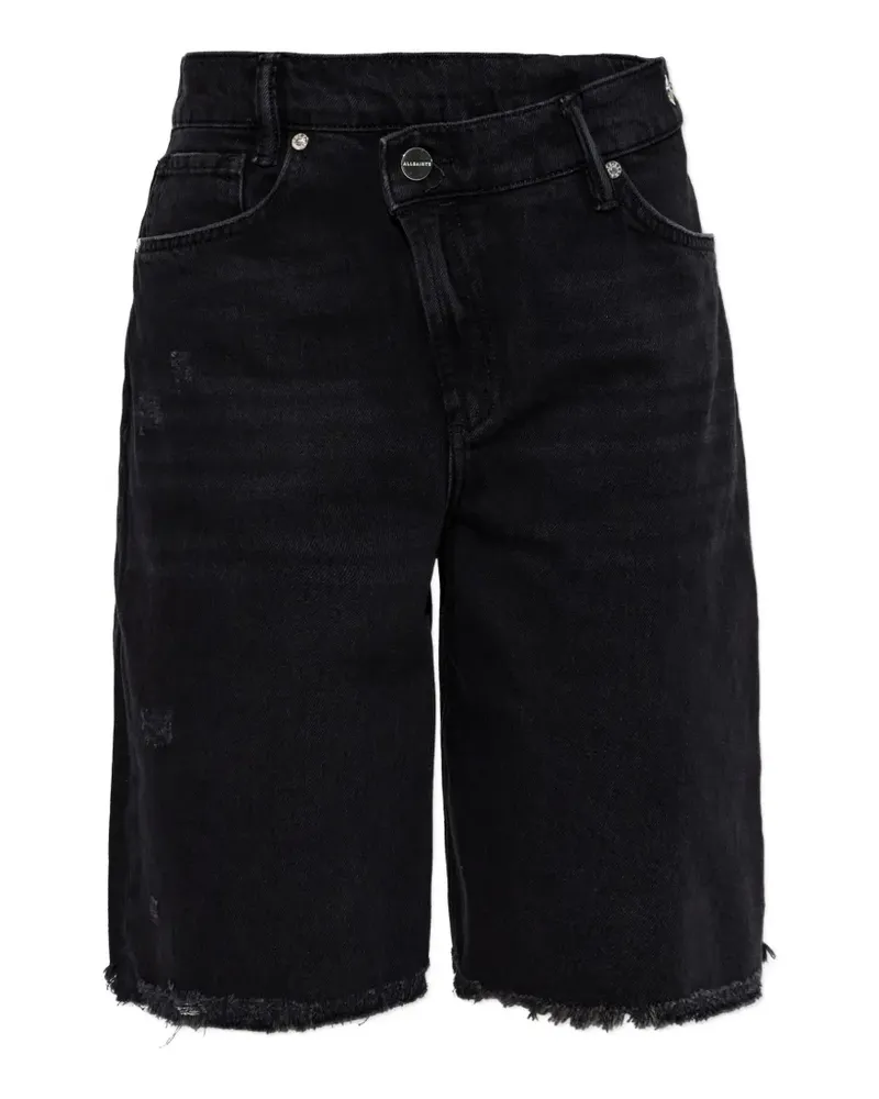 AllSaints Aki Shorts im Distressed-Look - Schwarz Schwarz