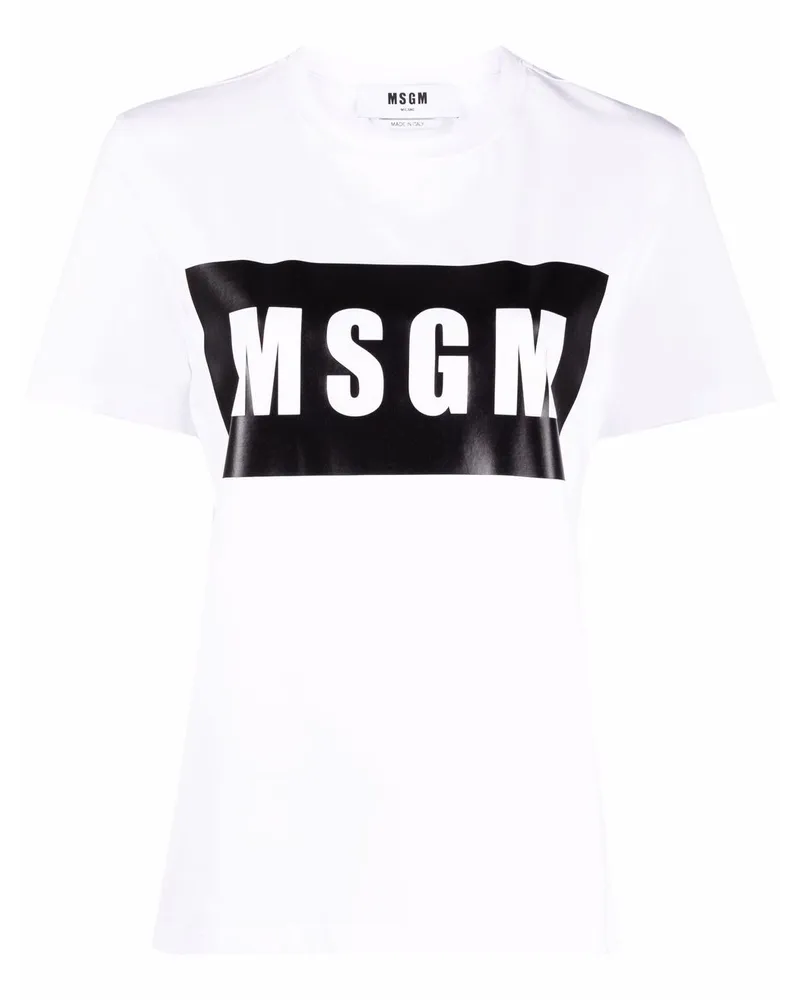 MSGM T-Shirt mit Logo-Print - Weiß Weiß