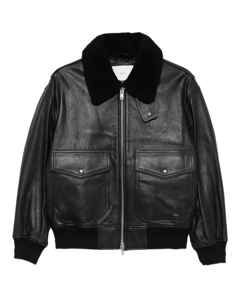 Dunst Bomberjacke aus Lammleder - Schwarz Schwarz