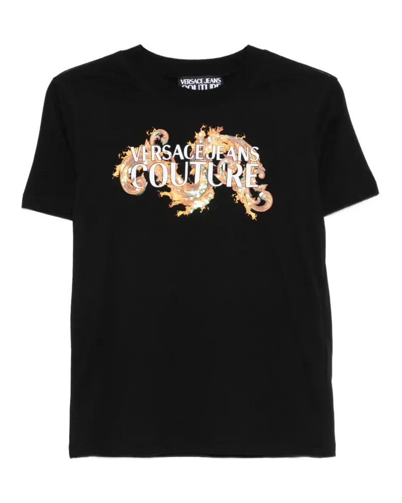 Versace Jeans T-Shirt mit Logo-Print - Schwarz Schwarz