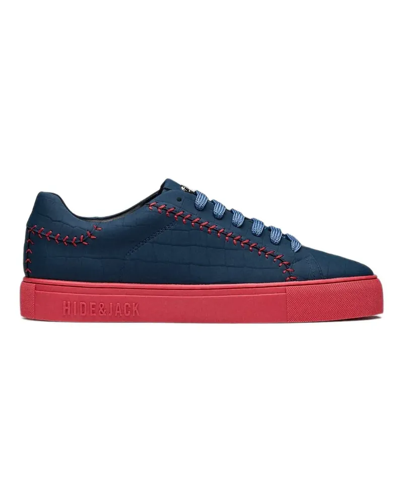 Hide & Jack Essence Baseball croc-effect whipstitch-detail sneakers - Blau Blau