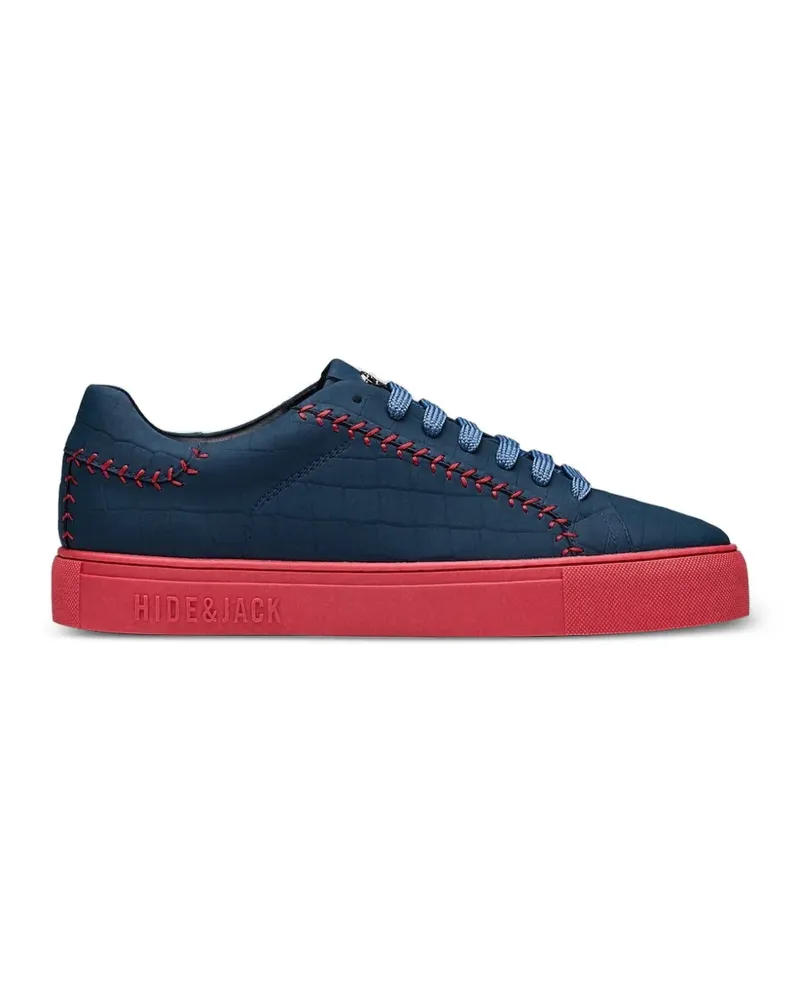 Hide & Jack Essence Baseball croc-effect whipstitch-detail sneakers - Blau Blau
