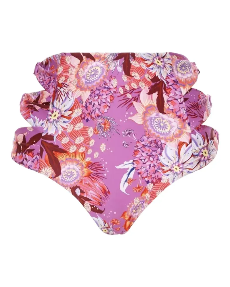 AGUA BENDITA Bikinihöschen mit Blumen-Print - Violett Violett