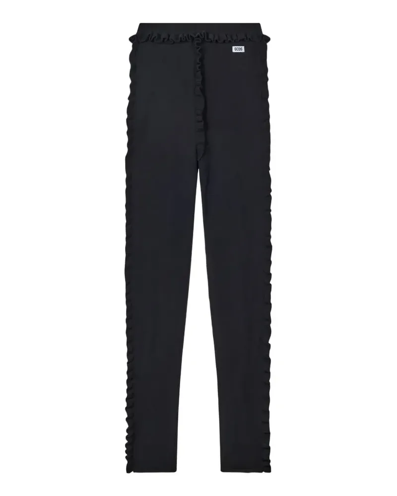 GCDS Gestrickte Medusa Leggings mit Rüschenbesatz - Schwarz Schwarz