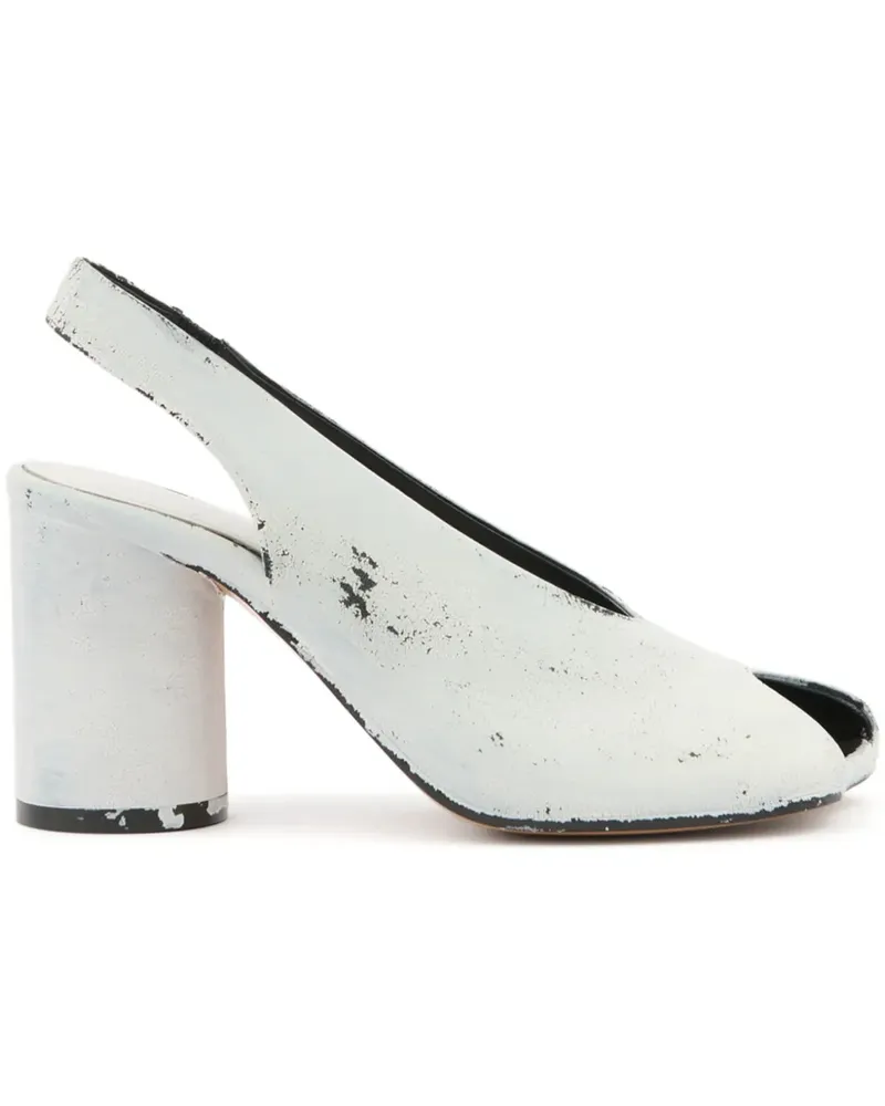 Maison Margiela Slingback-Sandalen mit Malerei-Print - Weiß Weiß