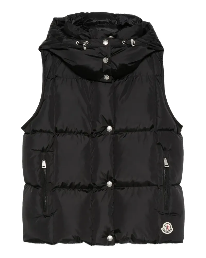 Moncler Gesteppte Kapuzenweste - Schwarz Schwarz