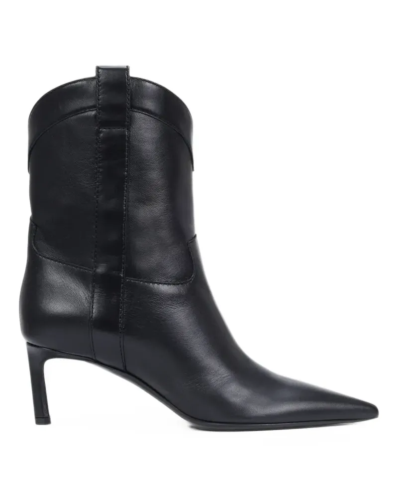 Sergio Rossi pointed-toe leather ankle boots - Schwarz Schwarz