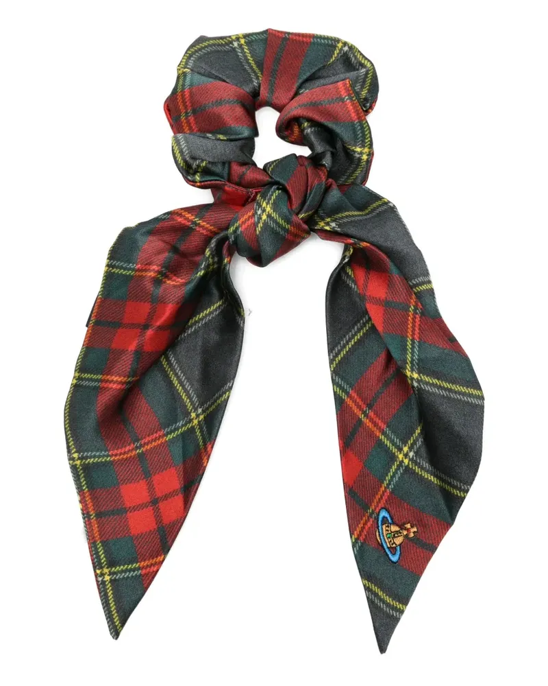 Vivienne Westwood Haargummi aus Seide mit Schottenkaro - Rot Rot