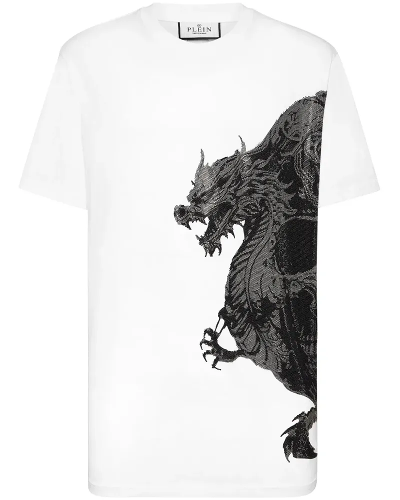Philipp Plein Dragon Skull T-Shirt - Weiß Weiß