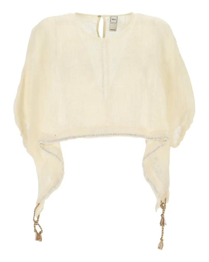 120% Lino Top mit Zipfelsaum - Nude Nude