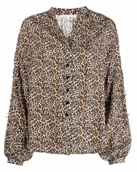 Gold Hawk Clothing Seidenbluse mit Leoparden-Print Nude