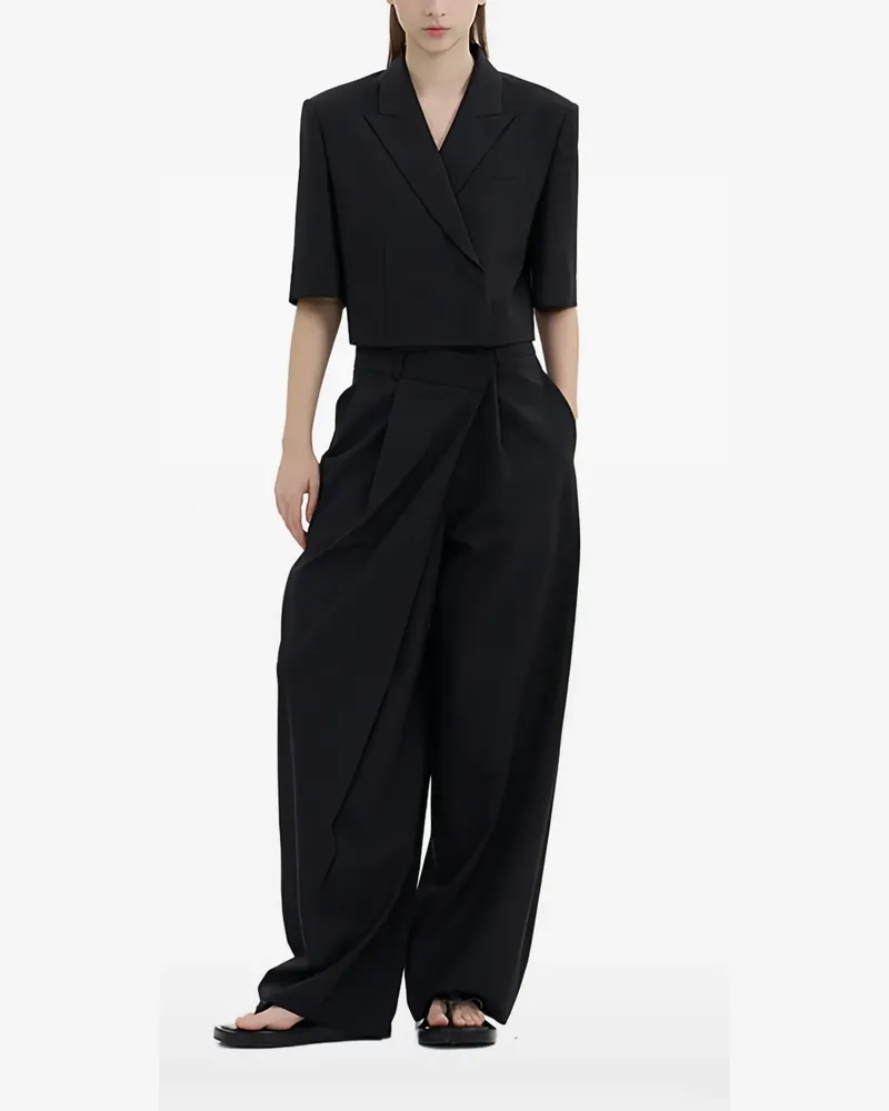 JUUN.J short-sleeve cropped jacket - Schwarz Schwarz