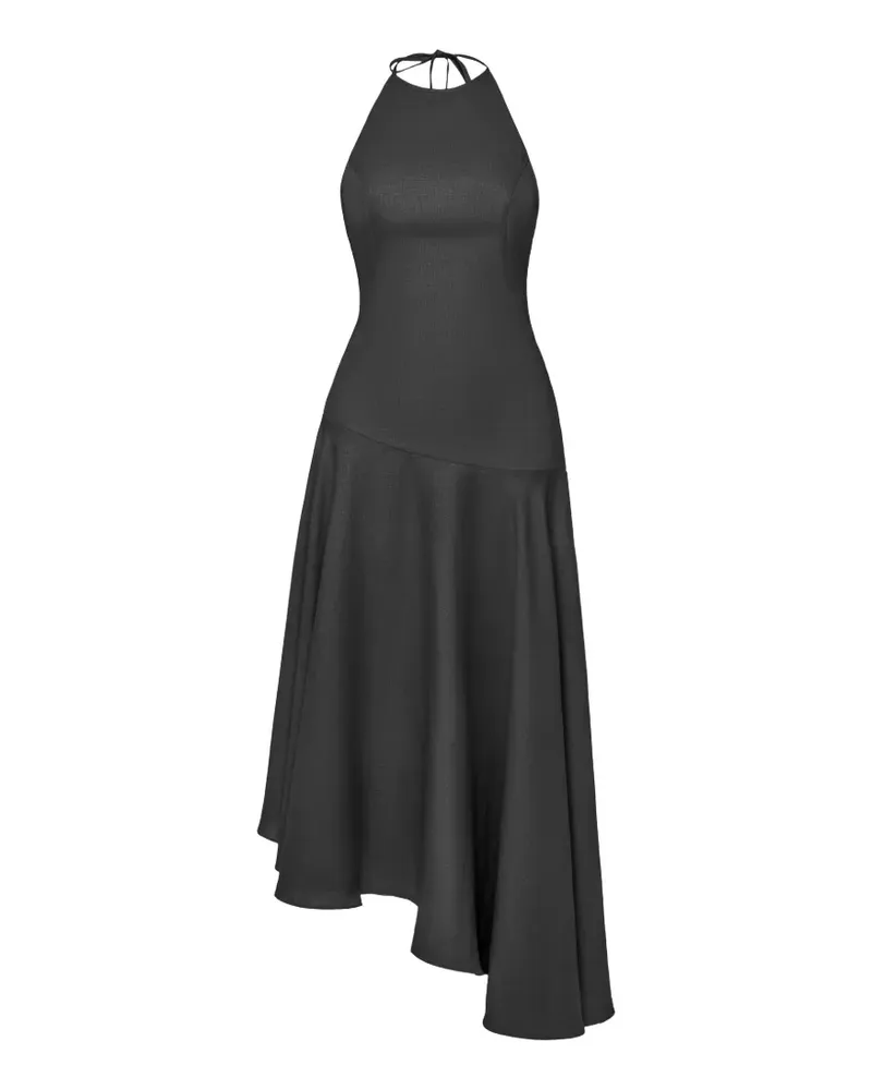 ANOUKI asymmetric halterneck dress - Schwarz Schwarz