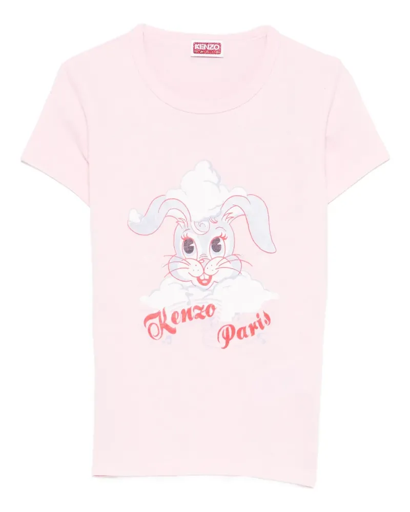 Kenzo Winter Holidays rabbit-graphic T-shirt - Rosa Rosa