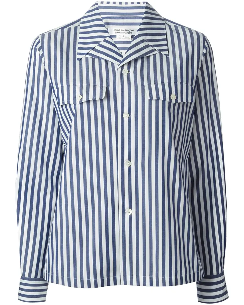 Comme des Garçons Gestreiftes Hemd - Blau Blau
