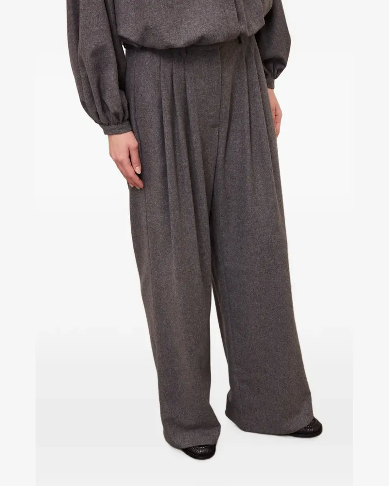 ottod’Ame Wide-Leg-Hose mit Bundfalten - Grau Grau