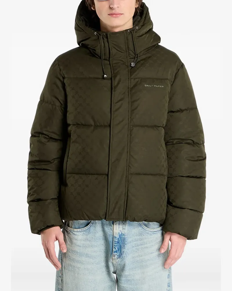 Daily Paper monogram-pattern padded jacket - Grün Grün