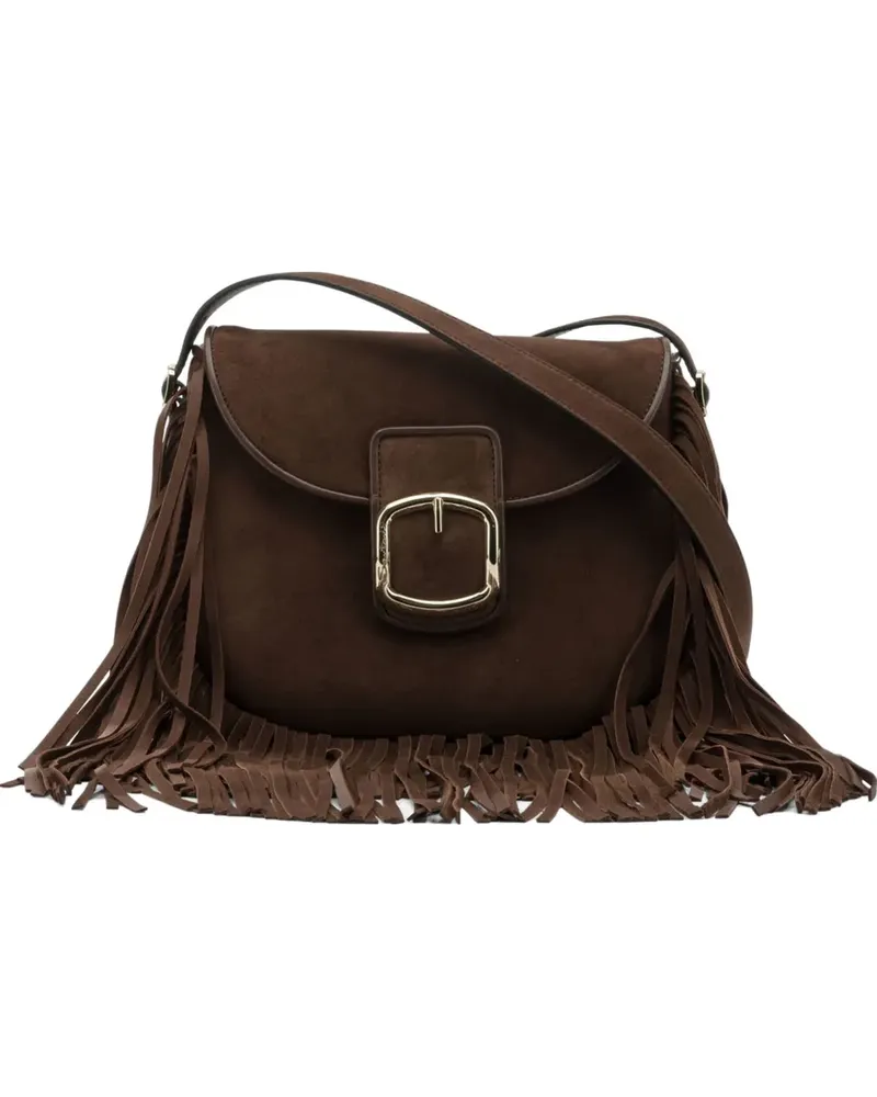 Santoni small fringe-trimmed buckled shoulder bag - Braun Braun