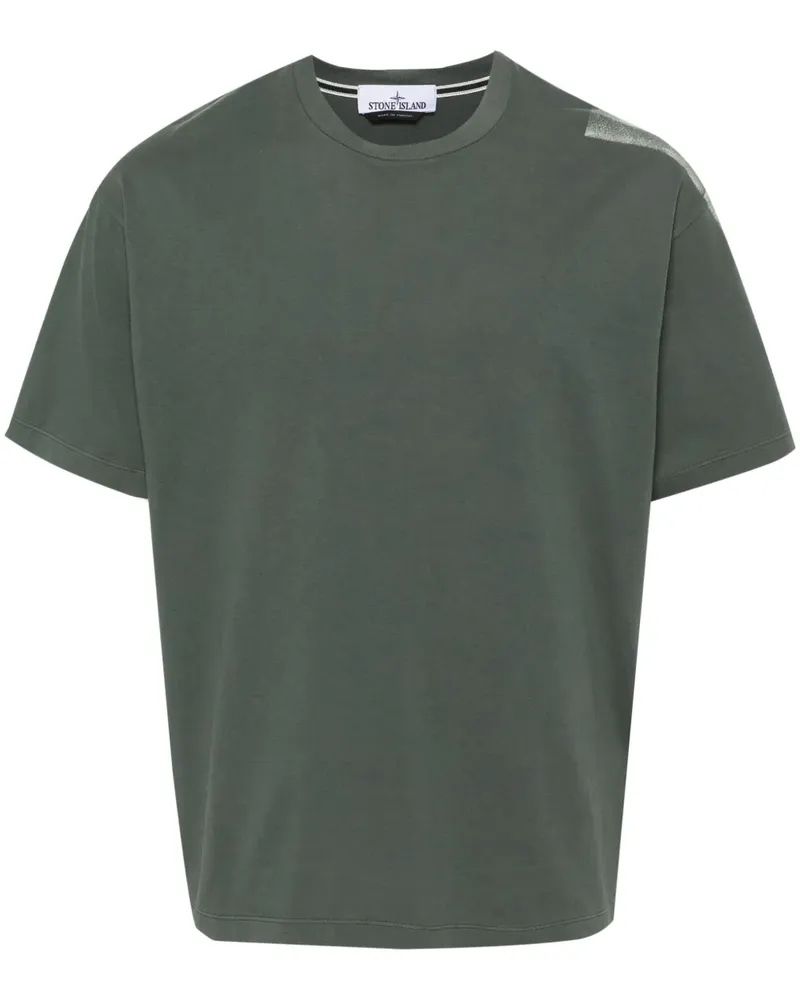 Stone Island T-Shirt mit Logo-Print - Grün Grün