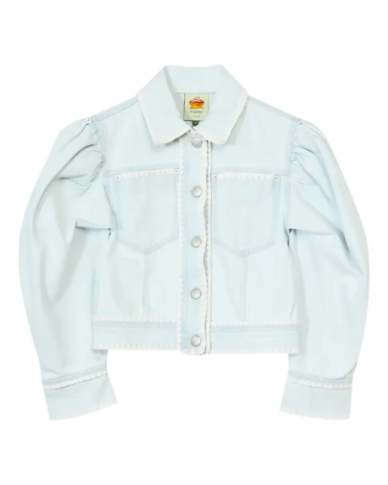 FARM Rio puffed sleeves trim jacket - Blau Blau