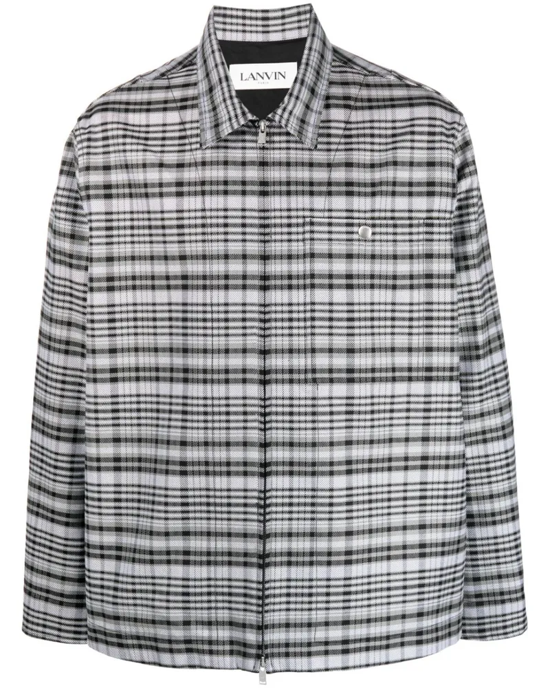 Lanvin Karierte Jacke mit Reißverschluss - Grau Grau