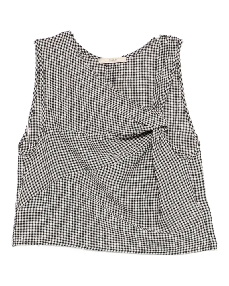 Sessùn Luma gingham top - Schwarz Schwarz